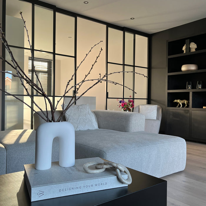 QUVIO Vaas - U vorm - Keramiek - Wit