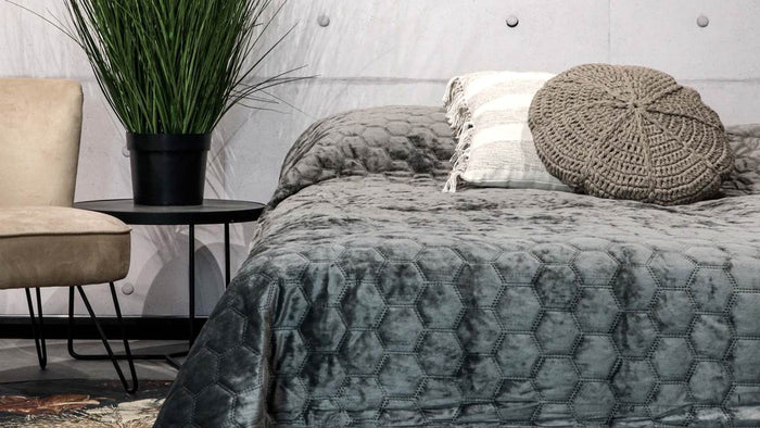 Unique Living - Bedsprei Peggy 170x220cm dark grey