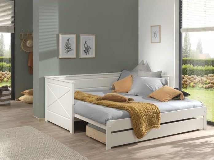 Vipack Pino Kajuitbed Uitschuifbaar met Slaaplade Wit