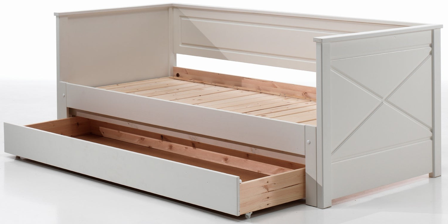 Vipack Pino Kajuitbed Uitschuifbaar met Slaaplade Wit
