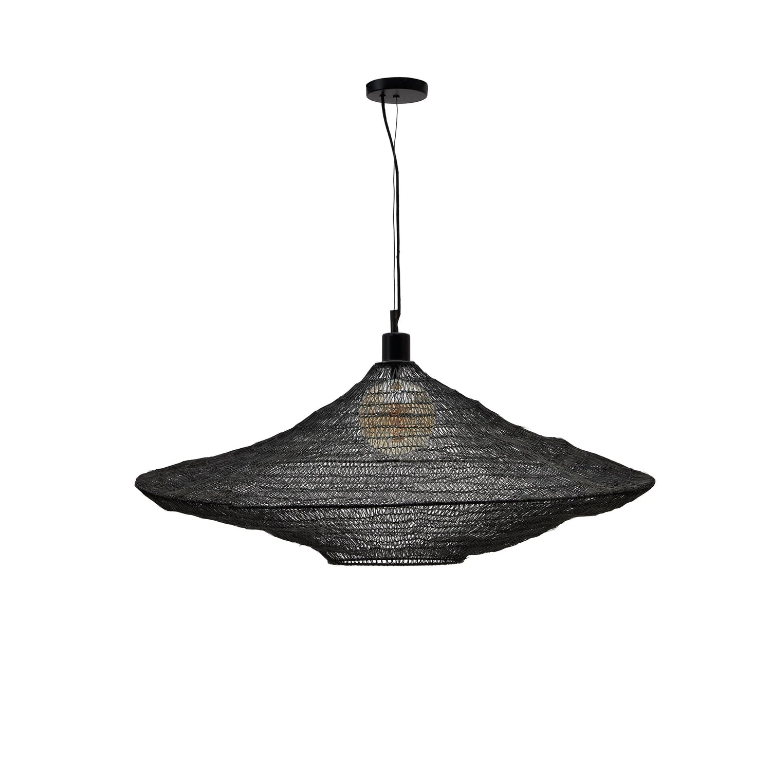 Kave Home - Makai-plafondlamp van metaal met zwarte afwerking Ø 87 cm