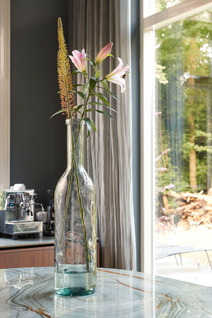 Mica Decorations Rioja Glazen Fles - H75 x Ø18 cm - Donkergrijs