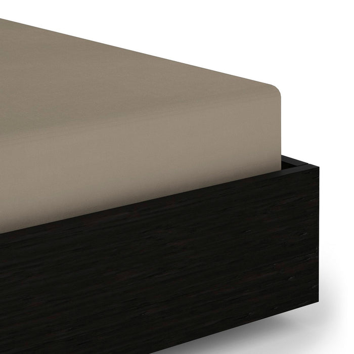 Heckett & Lane Hoeslaken Elementi Katoen Satijn 40cm Hoek - taupe grey