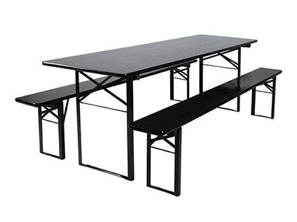 inklapbare bierset Berlijn 200 cm zwart