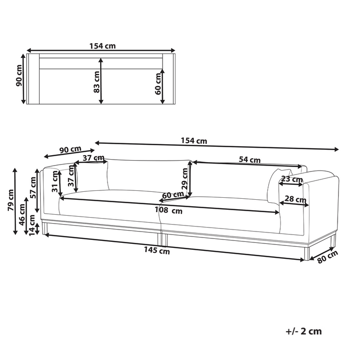 Beliani - VENG - Vierzitsbank - Groen - Corduroy