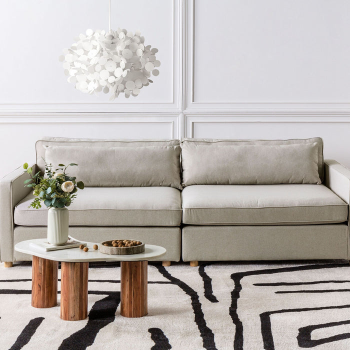 Beliani - VINSTRA - Driezitsbank - Beige - Polyester