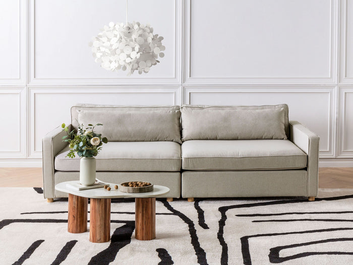 Beliani - VINSTRA - Driezitsbank - Beige - Polyester