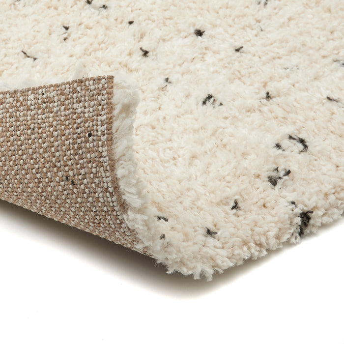 Berber Hoogpolig Vloerkleed Dip Wit|Zwart