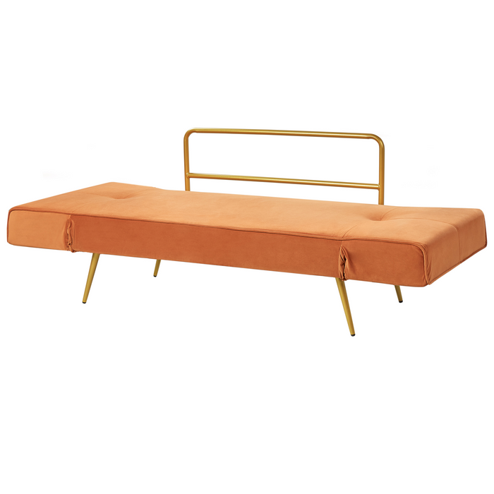Beliani - SAARELA - Slaapbank - Oranje - Fluweel