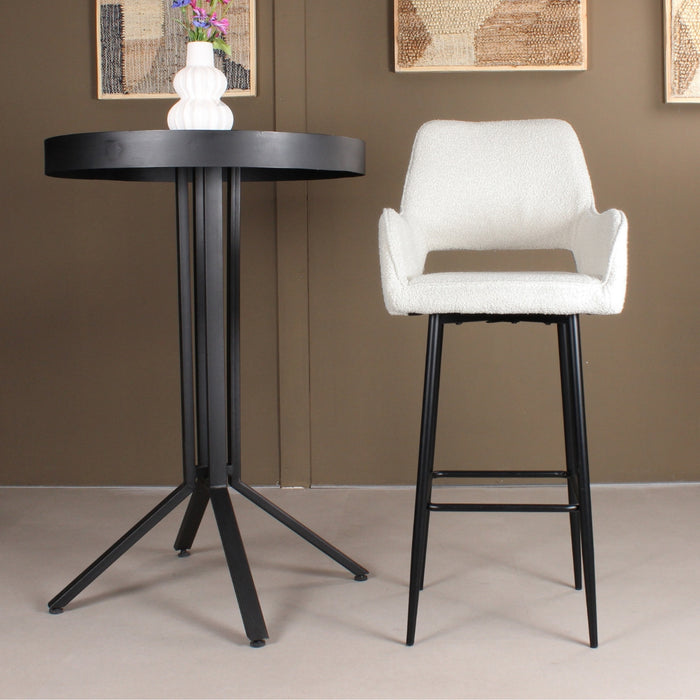 DS4U Lenon barkruk bouclé 2.0 - 75 cm - ivoor