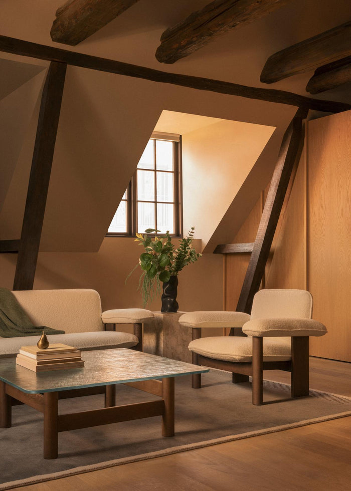 Audo Copenhagen Brasilia 2-zits bank donker eiken Sheepskin Nature