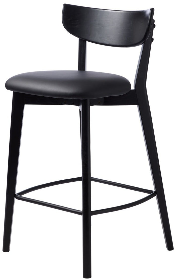 Hygge Interiors Pero Counterstoel Zwart Eiken | PU-Leer set van 2