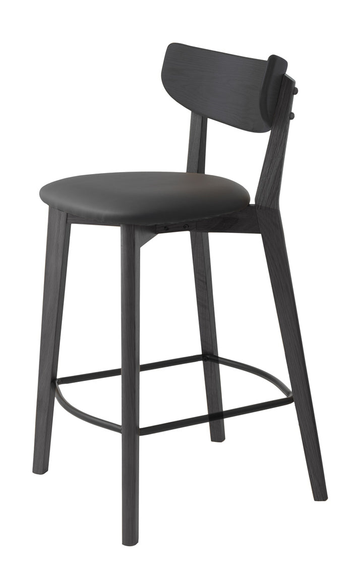Hygge Interiors Pero Counterstoel Zwart Eiken | PU-Leer set van 2
