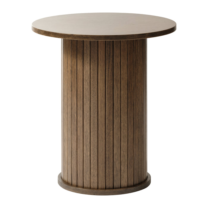 by fonQ Alon Bijzettafel Pilaar Ø 50 cm - Smoked Eiken