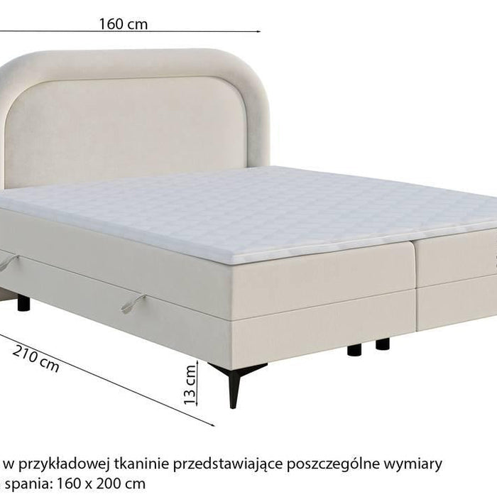 NADUVI Collection Boxspring Lorena chenille inclusief topper 160 x 200