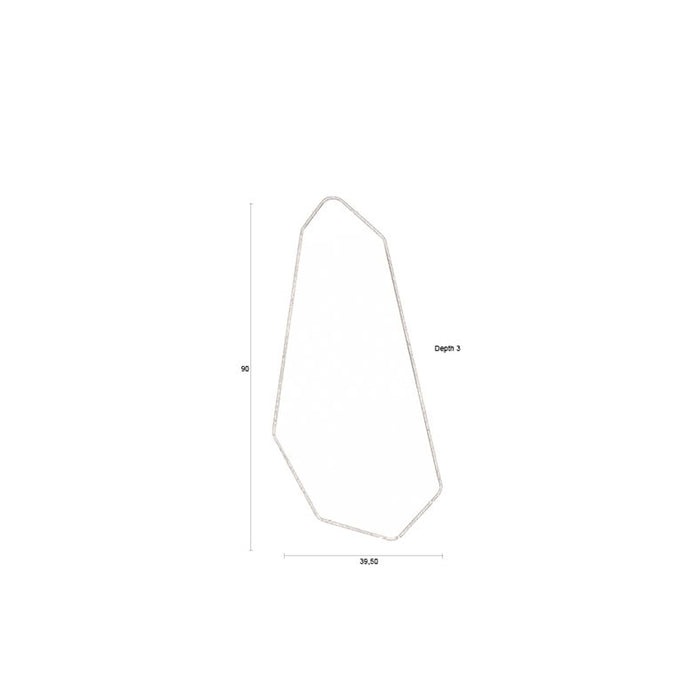 Dutchbone Basil Spiegel| Wandspiegel Asymmetrische vorm Hout - Bruin