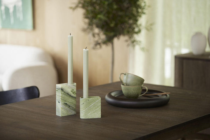 Northern Monolith kandelaar low groen marmer