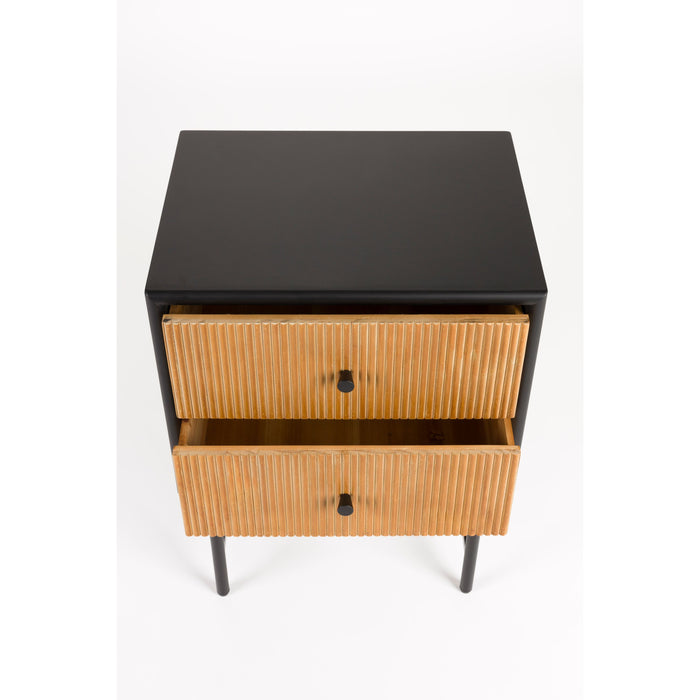 Housecraft Living Coztilla Bijzettafel| Nachtkastje Zwart| Bruin