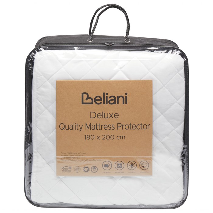 Beliani - PUMORI - Matrastopper - Wit 180 x 200 cm - Japara katoen