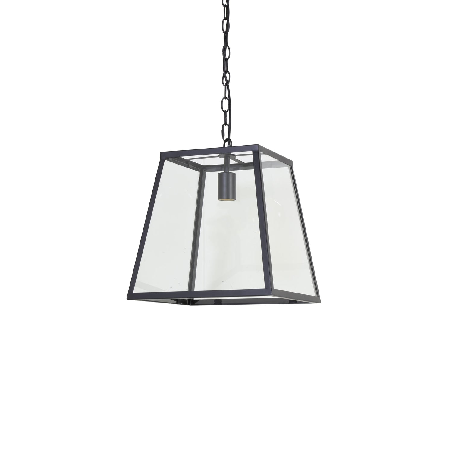 Light & Living Hanglamp SAUNTE - Glas Metaal Zwart