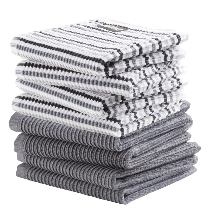 DDDDD combiset vaatdoek basic (4 stuks) neutral grey + fun (4 stuks)