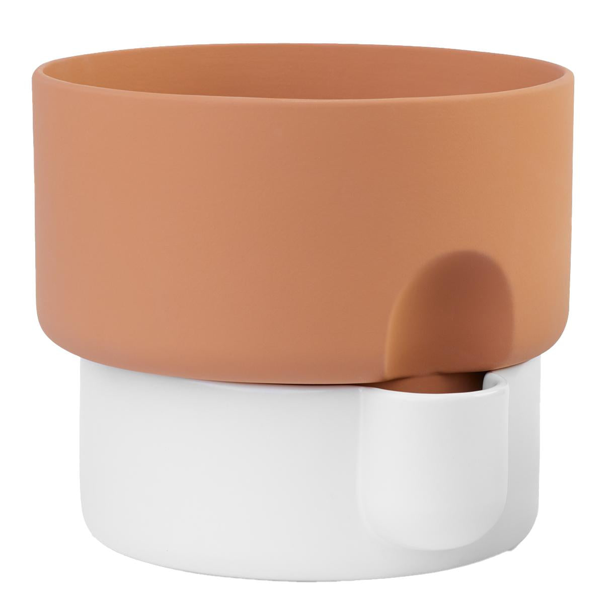 Oasis plantenbak large Ø27.5 wit|terracotta