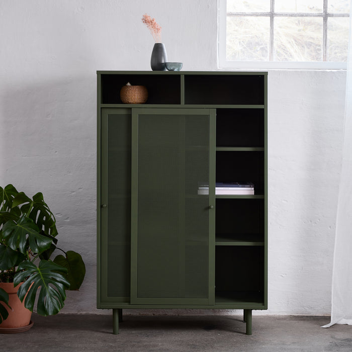 by fonQ Tibbe Opbergkast - H 140 cm - Olijfgroen