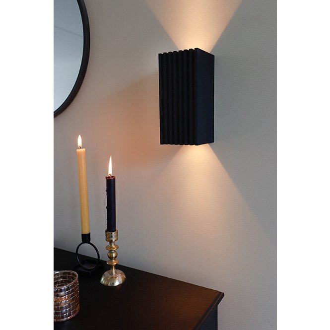 Blij Design Wandlamp Brick Zwart 2x GU10