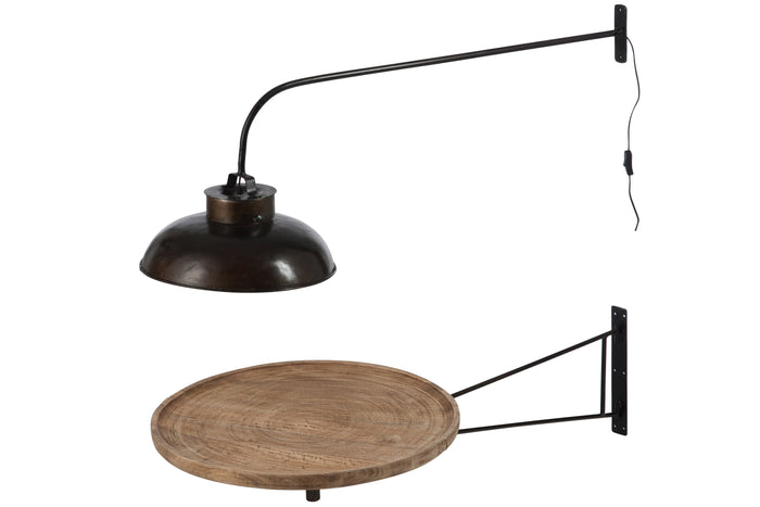 J-line - Muurlamp Lounge Metaal Zwart - 100x36.5x45cm