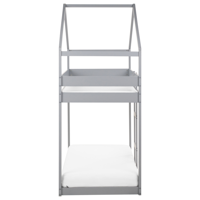 Beliani - LABATUT - Stapelbed - Grijs - 90 x 200 cm - Dennenhout