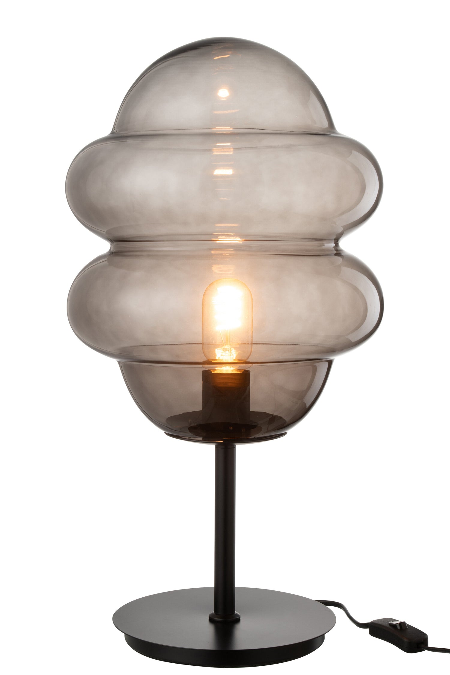 J-Line - Tafellamp Honinglepel Glas Grijs - 28x28x52cm