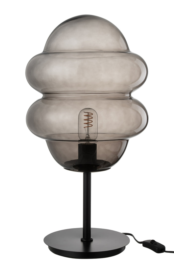 J-Line - Tafellamp Honinglepel Glas Grijs - 28x28x52cm