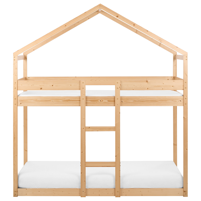 Beliani - LABATUT - Stapelbed - Lichtbruin - 90 x 200 cm - Dennenhout