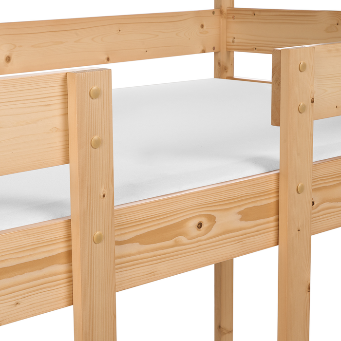 Beliani - LABATUT - Stapelbed - Lichtbruin - 90 x 200 cm - Dennenhout