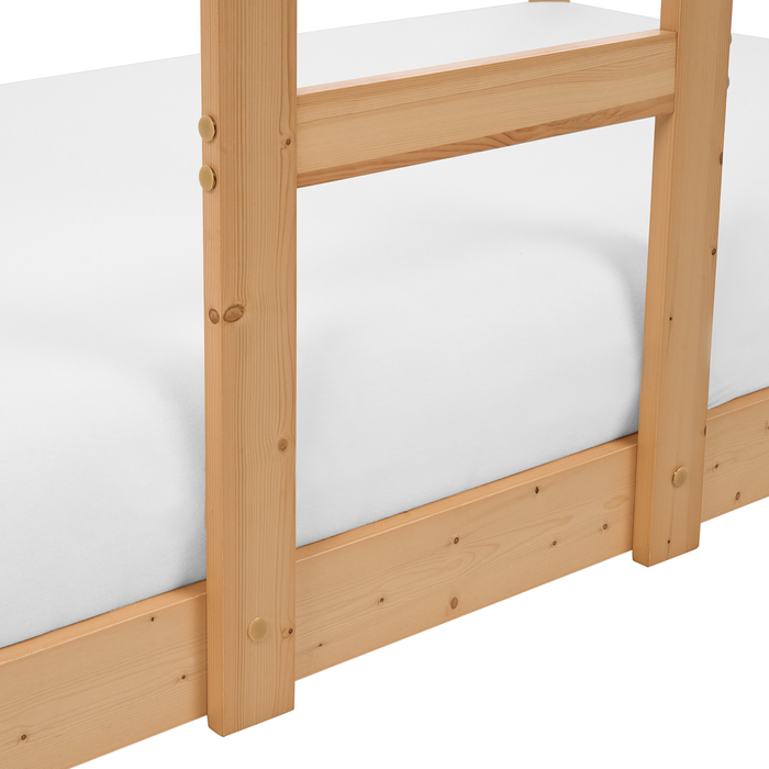 Beliani - LABATUT - Stapelbed - Lichtbruin - 90 x 200 cm - Dennenhout