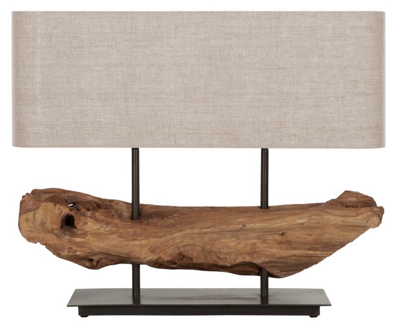 MUST Living Table lamp Log Erosion,58x70x28 cm, linen natural shade