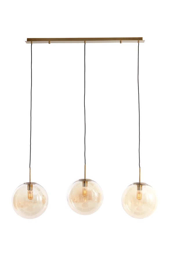 Light&living Hanglamp 3L 120x30x30 cm MEDINA glas amber+goud