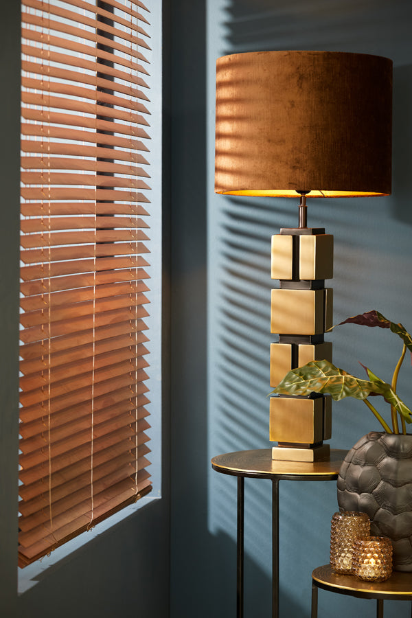 Light&living Lampvoet 11x11x68 cm CAIO mat goud-mat zwart