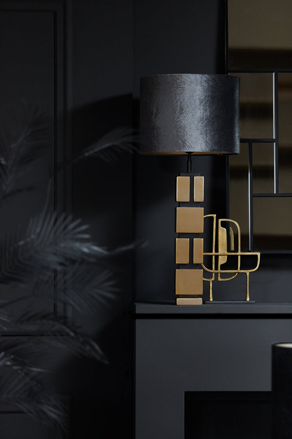 Light&living Lampvoet 11x11x68 cm CAIO mat goud-mat zwart