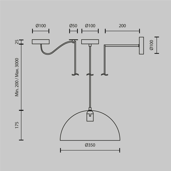 Maytoni - Hanglamp Basic colors - Zwart - Ø35