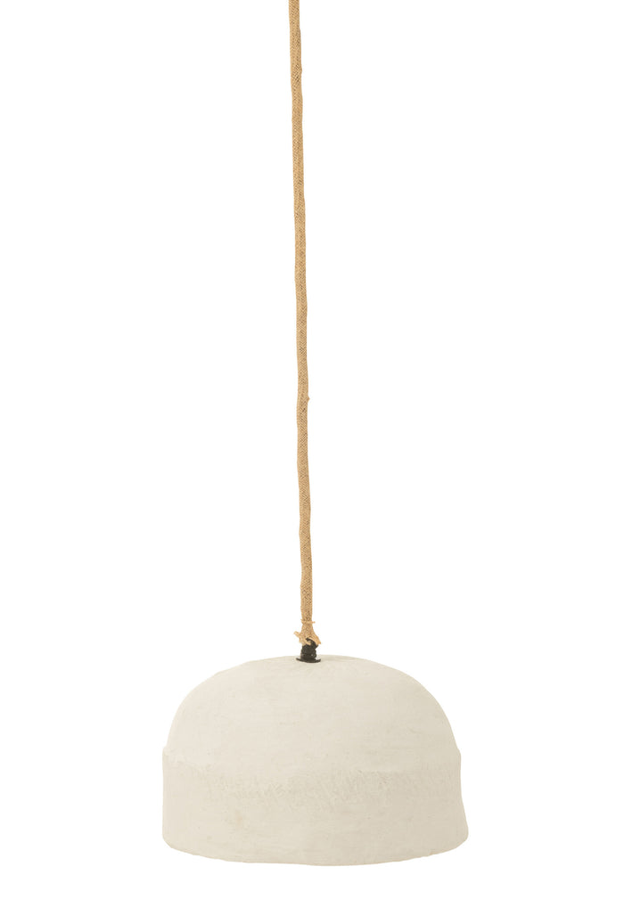 J-Line - Hanglamp Cup Papier Mache Wit Large - 30x30x15cm