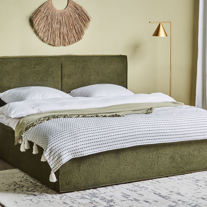 Beliani-MOISSAC-Tweepersoonsbed-Donkergroen-180 x 200 cm-Polyester