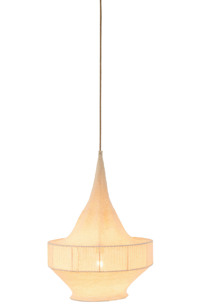J-Line - Hanglamp Handgebreid Beige Small - 45x25x55cm