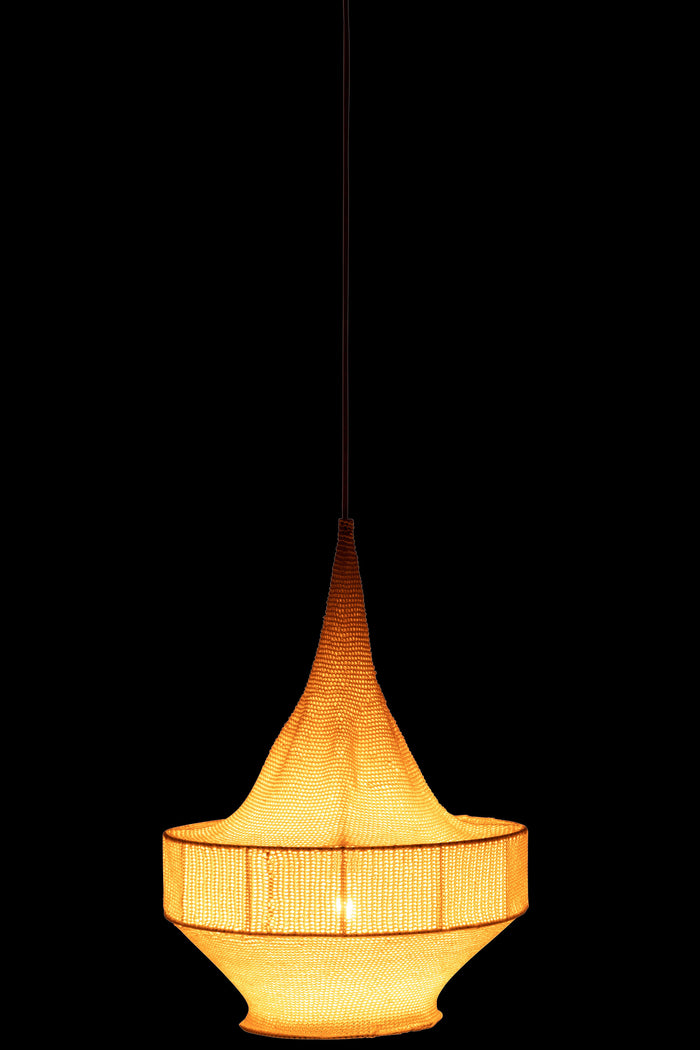 J-Line - Hanglamp Handgebreid Beige Small - 45x25x55cm