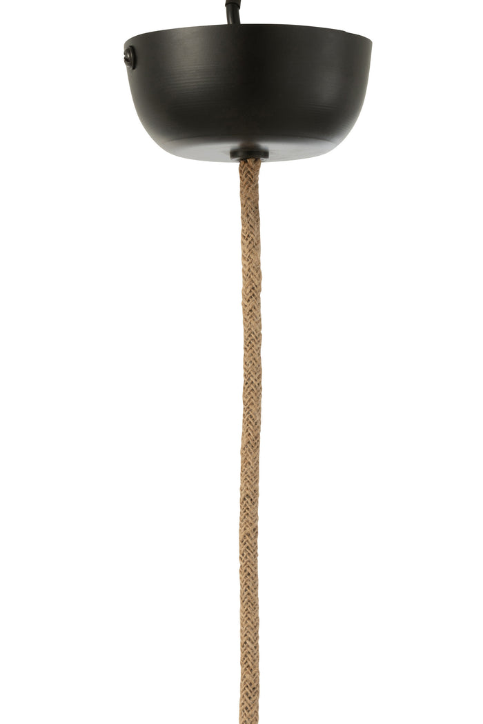 J-Line - Hanglamp Handgebreid Beige Small - 45x25x55cm