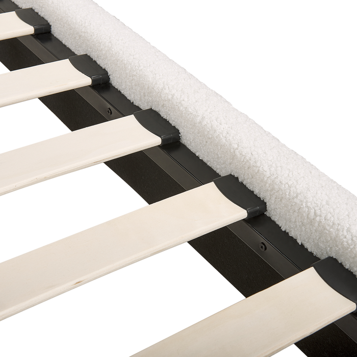 Beliani-CORIO-Tweepersoonsbed-Gebroken wit-160 x 200 cm-Bouclé