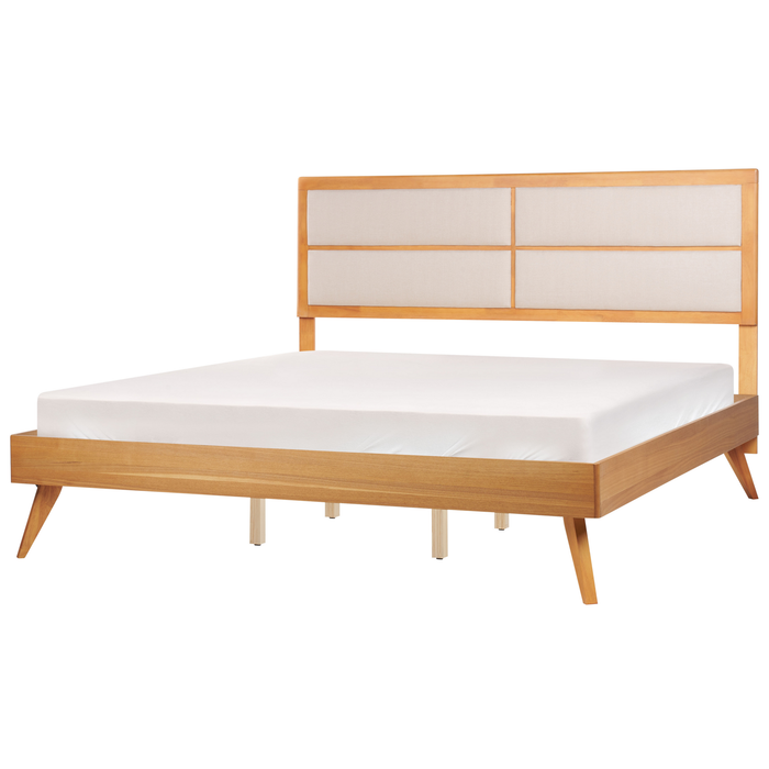Beliani - POISSY - Tweepersoonsbed - Lichthout - 180 x 200 cm - MDF