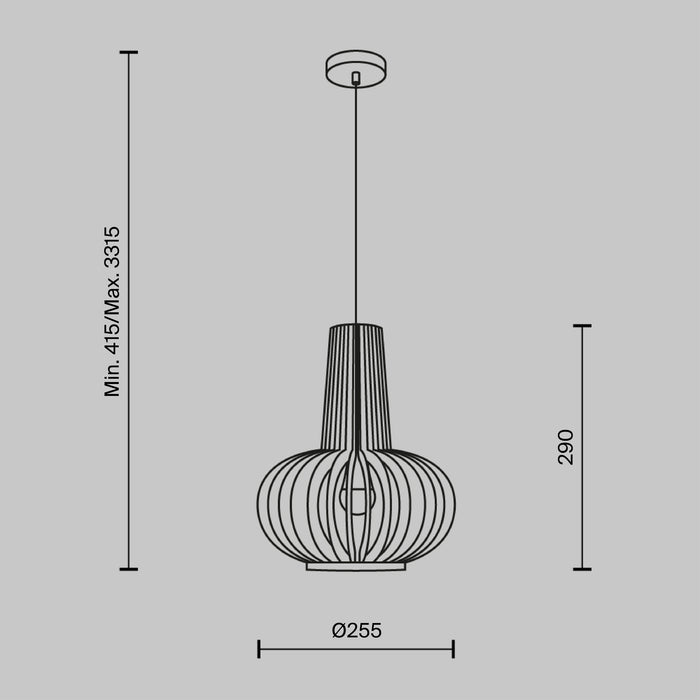 Maytoni - Hanglamp Roots - Zwart - Ø25,5