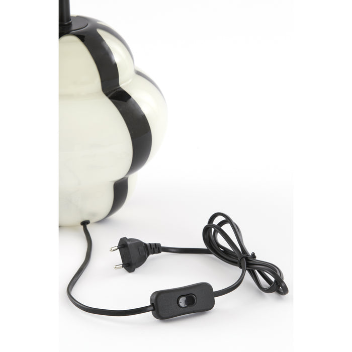 Light&living Lampvoet Ø22x28 cm YLIEN glas crème-zwart+zwart