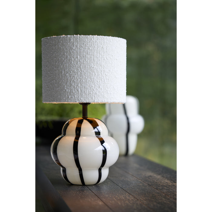 Light&living Lampvoet Ø22x28 cm YLIEN glas crème-zwart+zwart